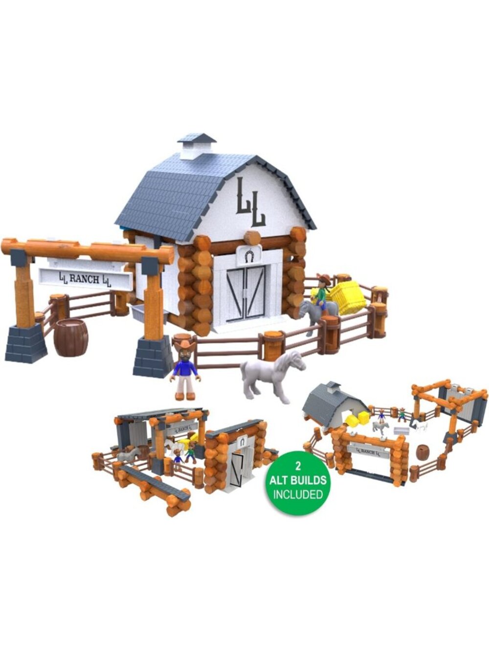 Wooden Building Set for Kids - Lincoln Logs Big Sky Ranch, Creative Play & STEM